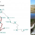 La cartina del cammino “Le strade dei forti” con evidenziate le tappe di riferimento